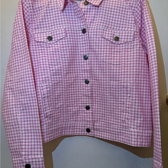 LAURA SCOTT Pink Gingham Women's Jacket - Picture 4 of 10